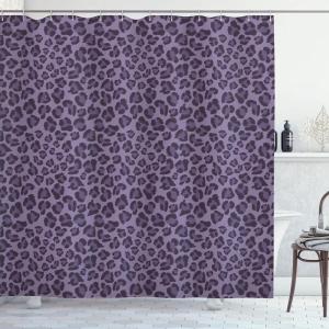 Ambesonne Cartoon Shower Curtain, Forest Secret Swing Old Tree Curly Half Moon Shaped Lamps Butterflies Print, Cloth Fabric Bathroom Decor Set with Hooks, 69″ W x 75″ L, Brown Khaki(Pale Eggplant)