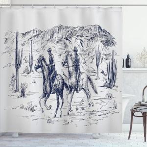 Ambesonne Cartoon Shower Curtain, Tale Castle Scenery in Floral Garden Girls Fantasy Picture, Cloth Fabric Bathroom Decor Set with Hooks, 69″ W x 70″ L, Pink Blue(Navy Blue)