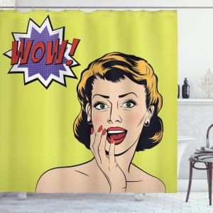 Ambesonne Cartoon Shower Curtain, Tale Castle Scenery in Floral Garden Girls Fantasy Picture, Cloth Fabric Bathroom Decor Set with Hooks, 69″ W x 70″ L, Pink Blue(Marigold Yellow)