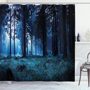 Ambesonne Cartoon Shower Curtain, Tale Castle Scenery in Floral Garden Girls Fantasy Picture, Cloth Fabric Bathroom Decor Set with Hooks, 69″ W x 70″ L, Pink Blue(Black Green)