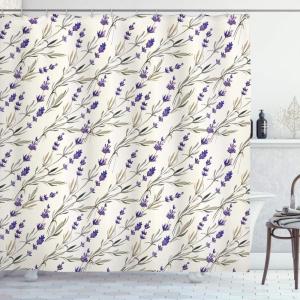 Ambesonne Cartoon Shower Curtain, Tale Castle Scenery in Floral Garden Girls Fantasy Picture, Cloth Fabric Bathroom Decor Set with Hooks, 69″ W x 70″ L, Pink Blue(Violet Ivory)