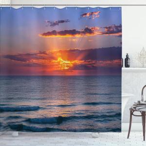 Ambesonne Cartoon Shower Curtain, Tale Castle Scenery in Floral Garden Girls Fantasy Picture, Cloth Fabric Bathroom Decor Set with Hooks, 69″ W x 70″ L, Pink Blue(Orange Coral)