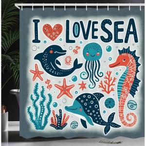 Ambesonne Cartoon Stall Shower Curtain, Happy Rubber Duck and Bubbles Pattern Theme Art, Fabric Bathroom Decor Set with Hooks, 36″ W x 72″ L, Yellow Aqua(Blue Coral Coconut)