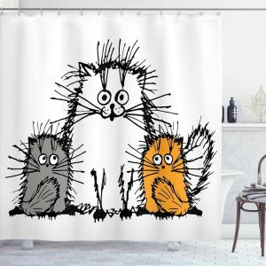 Ambesonne Cartoon Stall Shower Curtain, Happy Rubber Duck and Bubbles Pattern Theme Art, Fabric Bathroom Decor Set with Hooks, 36″ W x 72″ L, Yellow Aqua(Orange White Grey)