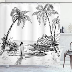Ambesonne Cartoon Stall Shower Curtain, Happy Rubber Duck and Bubbles Pattern Theme Art, Fabric Bathroom Decor Set with Hooks, 36″ W x 72″ L, Yellow Aqua(White and Black)