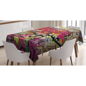 Ambesonne Love Tablecloth, Pattern of Hearts and Romantic Wedding Theme Celebration Valentines, Rectangular Table Cover for Dining Room Kitchen Decor, 60″ X 84″, Pink White(Soft Red)