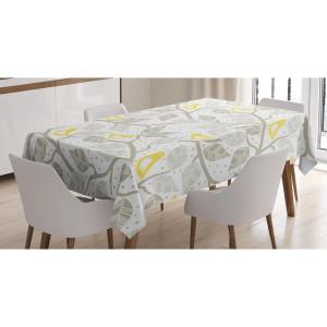 Ambesonne Love Tablecloth, Pattern of Hearts and Romantic Wedding Theme Celebration Valentines, Rectangular Table Cover for Dining Room Kitchen Decor, 60″ X 84″, Pink White(White Yellow)