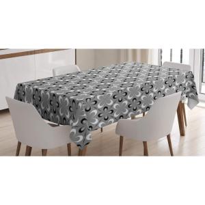 Ambesonne Love Tablecloth, Pattern of Hearts and Romantic Wedding Theme Celebration Valentines, Rectangular Table Cover for Dining Room Kitchen Decor, 60″ X 84″, Pink White(Black White)