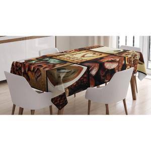 Ambesonne Love Tablecloth, Pattern of Hearts and Romantic Wedding Theme Celebration Valentines, Rectangular Table Cover for Dining Room Kitchen Decor, 60″ X 84″, Pink White(White Brown)