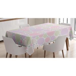 Ambesonne Love Tablecloth, Pattern of Hearts and Romantic Wedding Theme Celebration Valentines, Rectangular Table Cover for Dining Room Kitchen Decor, 60″ X 84″, Pink White(Lilac Green)