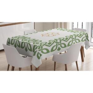 Ambesonne Love Tablecloth, Pattern of Hearts and Romantic Wedding Theme Celebration Valentines, Rectangular Table Cover for Dining Room Kitchen Decor, 60″ X 84″, Pink White(Beige Green)