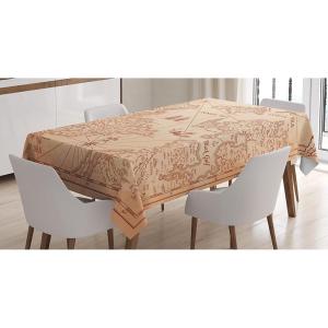Ambesonne Love Tablecloth, Pattern of Hearts and Romantic Wedding Theme Celebration Valentines, Rectangular Table Cover for Dining Room Kitchen Decor, 60″ X 84″, Pink White(Beige)