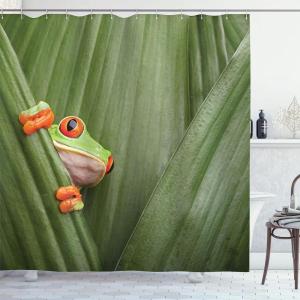 Ambesonne Manly Shower Curtain, Cartoon Hot-Rod Truck Antique Old Model Automobile Transport Nostalgia Illustration, Cloth Fabric Bathroom Decor Set with Hooks, 69″ W x 70″ L, Orange Black(Green)