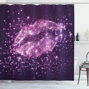 Ambesonne Manly Shower Curtain, Cartoon Hot-Rod Truck Antique Old Model Automobile Transport Nostalgia Illustration, Cloth Fabric Bathroom Decor Set with Hooks, 69″ W x 70″ L, Orange Black(Purple White)