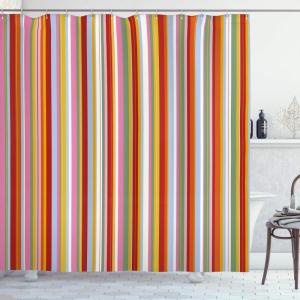 Ambesonne Manly Shower Curtain, Cartoon Hot-Rod Truck Antique Old Model Automobile Transport Nostalgia Illustration, Cloth Fabric Bathroom Decor Set with Hooks, 69″ W x 70″ L, Orange Black(Red Rainbow)