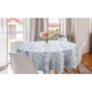 Ambesonne Round Hearts Tablecloth, 60″ Pink, Valentine’s Day(Blue Green Lavender)