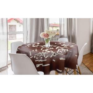 Ambesonne Round Hearts Tablecloth, 60″ Pink, Valentine’s Day(Brown White)