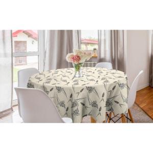 Ambesonne Round Hearts Tablecloth, 60″ Pink, Valentine’s Day(Cream and Charcoal Grey)