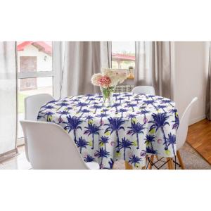 Ambesonne Round Hearts Tablecloth, 60″ Pink, Valentine’s Day(Dark Lavender Multicolor)