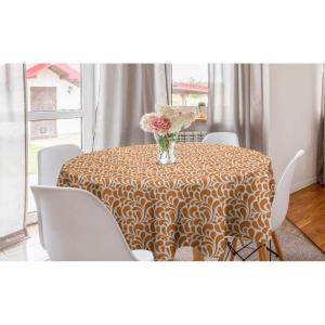 Ambesonne Round Hearts Tablecloth, 60″ Pink, Valentine’s Day(Ginger and White)