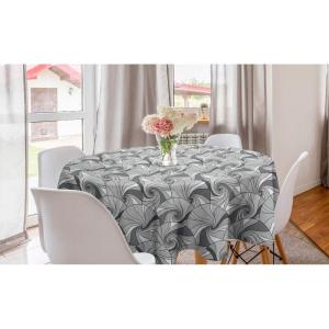 Ambesonne Round Hearts Tablecloth, 60″ Pink, Valentine’s Day(Grey and Pale Grey)