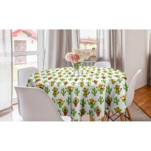Ambesonne Round Hearts Tablecloth, 60″ Pink, Valentine’s Day(Lime Green White Mustard)