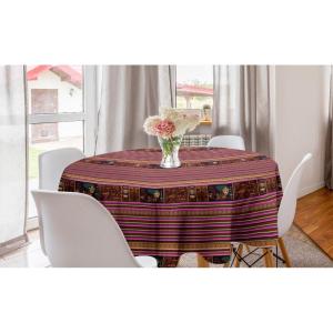 Ambesonne Round Hearts Tablecloth, 60″ Pink, Valentine’s Day(Magenta Brown)