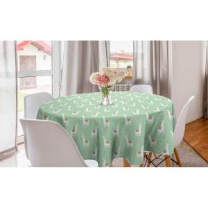 Ambesonne Round Hearts Tablecloth, 60″ Pink, Valentine’s Day(Mint Green Multicolor)
