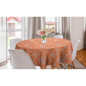 Ambesonne Round Hearts Tablecloth, 60″ Pink, Valentine’s Day(Pale Blue and Burnt Sienna)