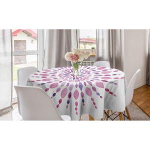 Ambesonne Round Hearts Tablecloth, 60″ Pink, Valentine’s Day(Pale Pink Plum)