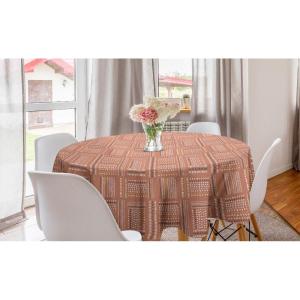 Ambesonne Round Hearts Tablecloth, 60″ Pink, Valentine’s Day(Pale Rust Grey and White)