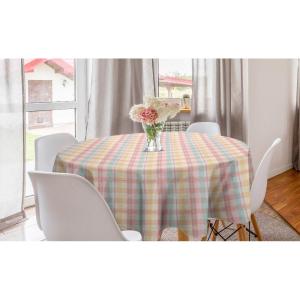 Ambesonne Round Hearts Tablecloth, 60″ Pink, Valentine’s Day(Pastel Pink)