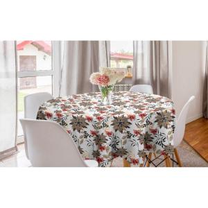 Ambesonne Round Hearts Tablecloth, 60″ Pink, Valentine’s Day(Taupe)