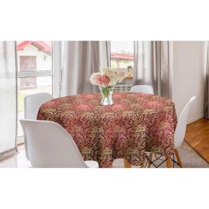 Ambesonne Round Hearts Tablecloth, 60″ Pink, Valentine’s Day(Yellow and Magenta)