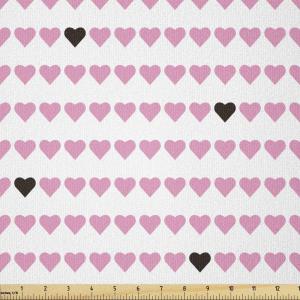 Ambesonne Vintage Valentine Fabric by The Yard, Horizontal Order Pattern Bicolour Hearts Symmetry, Stretch Knit Fabric for Clothing Sewing and Arts Crafts, 1 Yard, Charcoal Grey Pink(Charcoal Grey Pink)