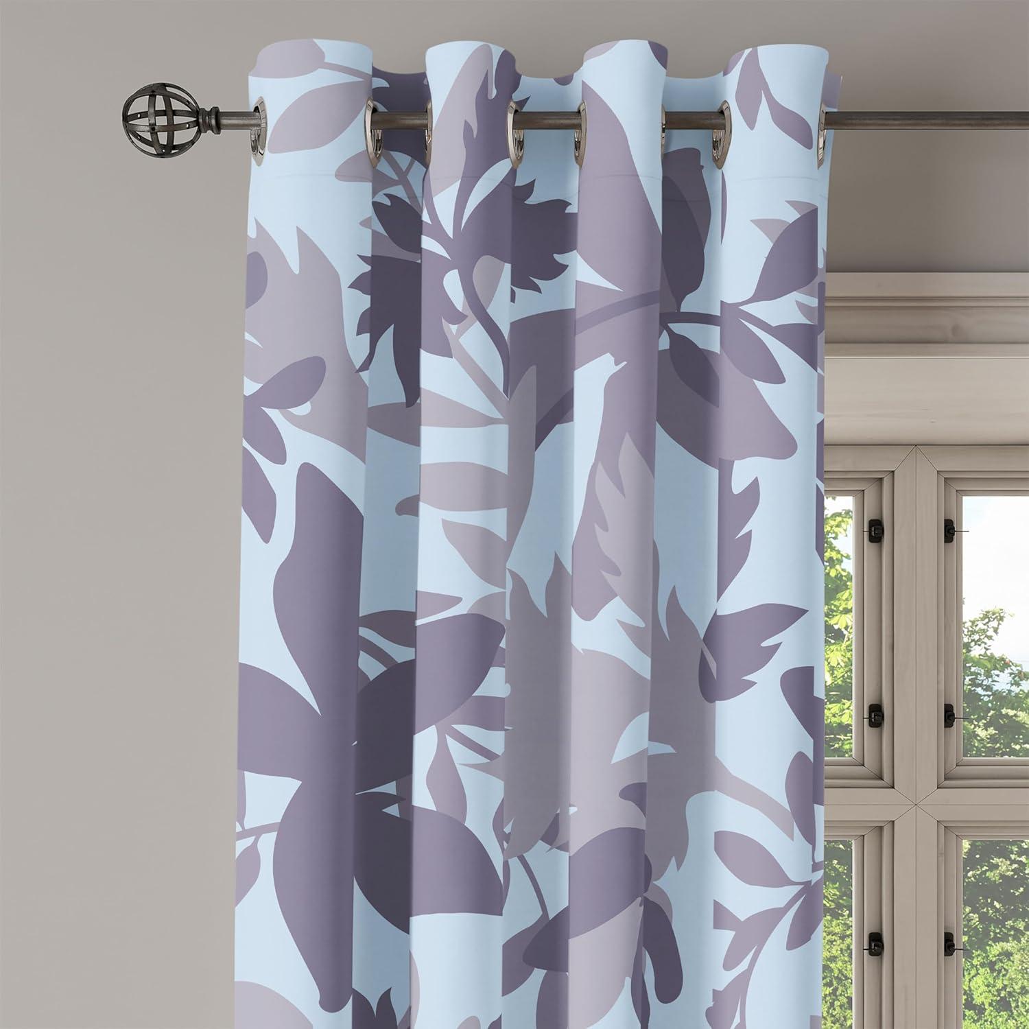 imageAmbesonne Floral Boho Grommet Curtain Simple Design Delicate Flower Silhouettes Neutral Colors Exotics Art Decorative 2Panel Window Drapes for Bedroom Living Room 50 x 108 Dark Indigo Pale BlueDark Indigo Pale Blue