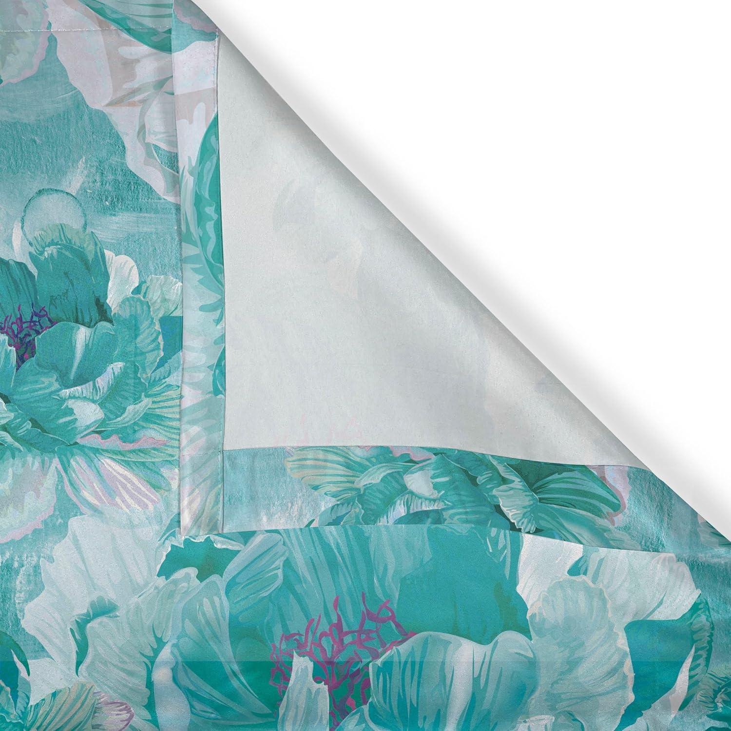 imageAmbesonne Floral Boho Grommet Curtain Simple Design Delicate Flower Silhouettes Neutral Colors Exotics Art Decorative 2Panel Window Drapes for Bedroom Living Room 50 x 108 Dark Indigo Pale BlueDark Seafoam Seafoam