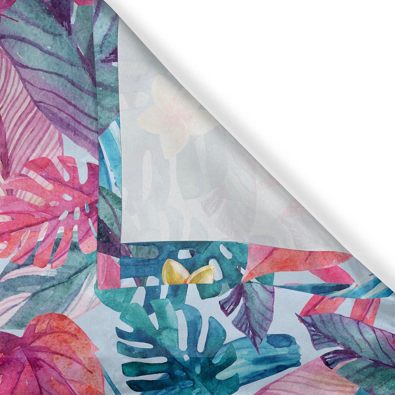 imageAmbesonne Floral Boho Grommet Curtain Simple Design Delicate Flower Silhouettes Neutral Colors Exotics Art Decorative 2Panel Window Drapes for Bedroom Living Room 50 x 108 Dark Indigo Pale BlueDark Magenta and Sea Blue