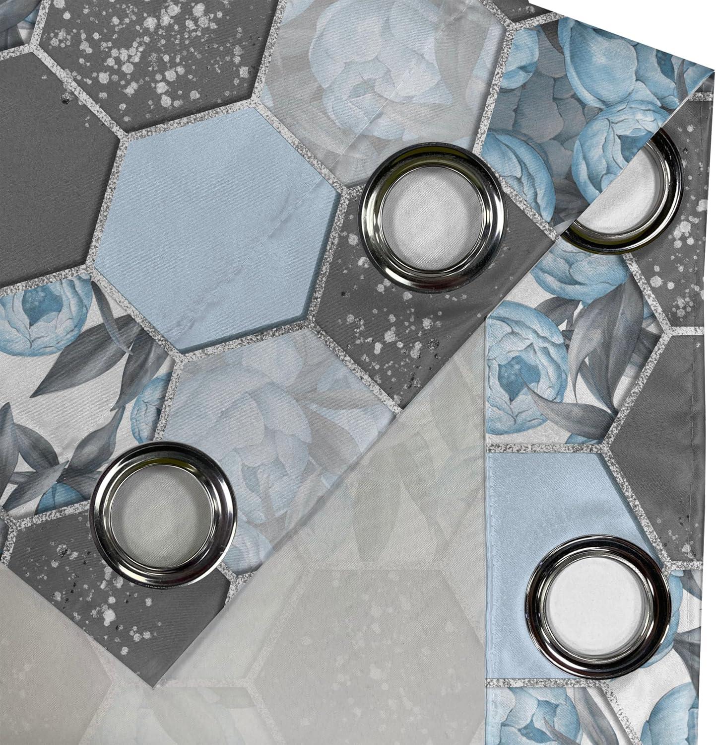 imageAmbesonne Floral Boho Grommet Curtain Simple Design Delicate Flower Silhouettes Neutral Colors Exotics Art Decorative 2Panel Window Drapes for Bedroom Living Room 50 x 108 Dark Indigo Pale BluePale Azure Blue Taupe