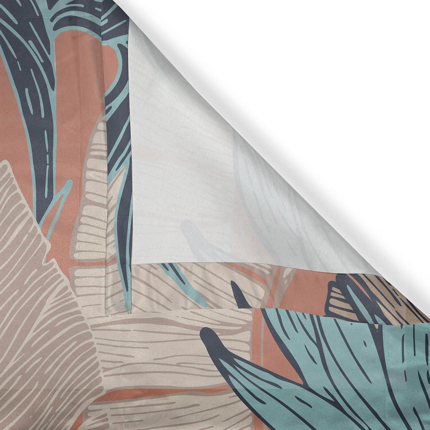 imageAmbesonne Floral Boho Grommet Curtain Simple Design Delicate Flower Silhouettes Neutral Colors Exotics Art Decorative 2Panel Window Drapes for Bedroom Living Room 50 x 108 Dark Indigo Pale BluePale Rust and Blue Grey