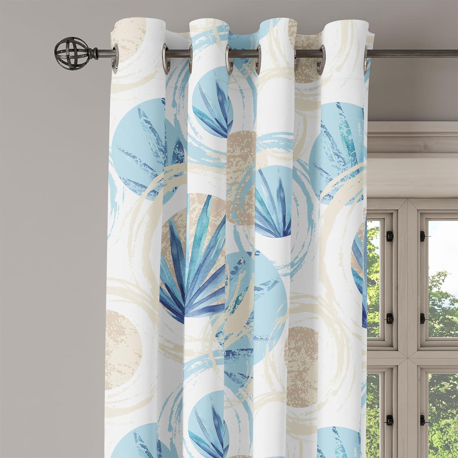 imageAmbesonne Floral Boho Grommet Curtain Simple Design Delicate Flower Silhouettes Neutral Colors Exotics Art Decorative 2Panel Window Drapes for Bedroom Living Room 50 x 108 Dark Indigo Pale BluePale Mustard and Sky Blue