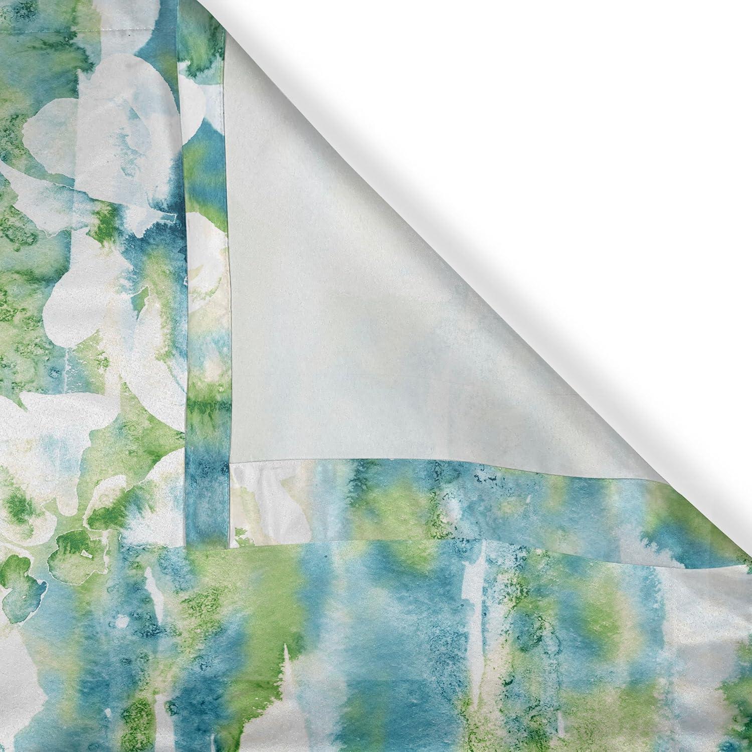 imageAmbesonne Floral Boho Grommet Curtain Simple Design Delicate Flower Silhouettes Neutral Colors Exotics Art Decorative 2Panel Window Drapes for Bedroom Living Room 50 x 108 Dark Indigo Pale BlueDark Teal and Almond Green