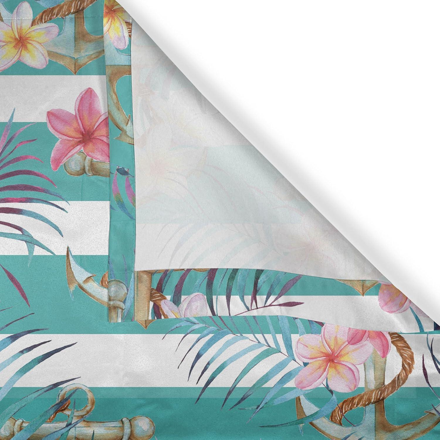 imageAmbesonne Floral Boho Grommet Curtain Simple Design Delicate Flower Silhouettes Neutral Colors Exotics Art Decorative 2Panel Window Drapes for Bedroom Living Room 50 x 108 Dark Indigo Pale BlueDark Seafoam Pale Pink