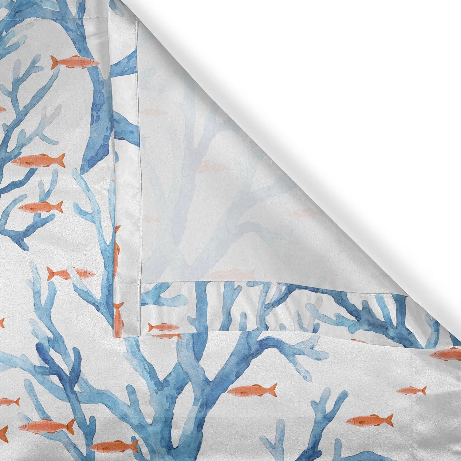 imageAmbesonne Floral Boho Grommet Curtain Simple Design Delicate Flower Silhouettes Neutral Colors Exotics Art Decorative 2Panel Window Drapes for Bedroom Living Room 50 x 108 Dark Indigo Pale BlueDark Turquoise Salmon