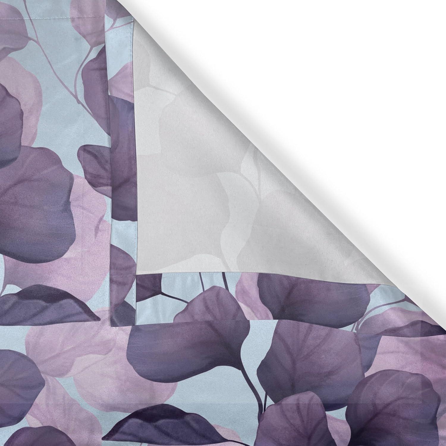imageAmbesonne Floral Boho Grommet Curtain Simple Design Delicate Flower Silhouettes Neutral Colors Exotics Art Decorative 2Panel Window Drapes for Bedroom Living Room 50 x 108 Dark Indigo Pale BlueLilac Pale Eggplant