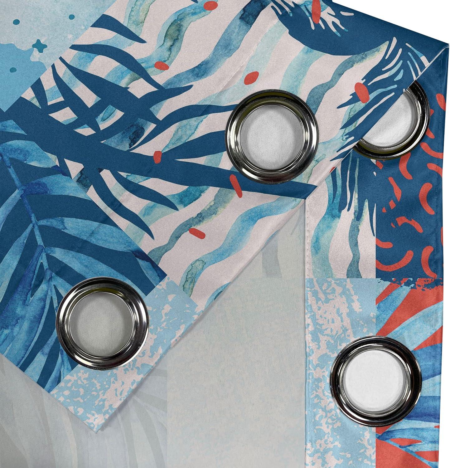 imageAmbesonne Floral Boho Grommet Curtain Simple Design Delicate Flower Silhouettes Neutral Colors Exotics Art Decorative 2Panel Window Drapes for Bedroom Living Room 50 x 108 Dark Indigo Pale BlueDark Lavender Pink