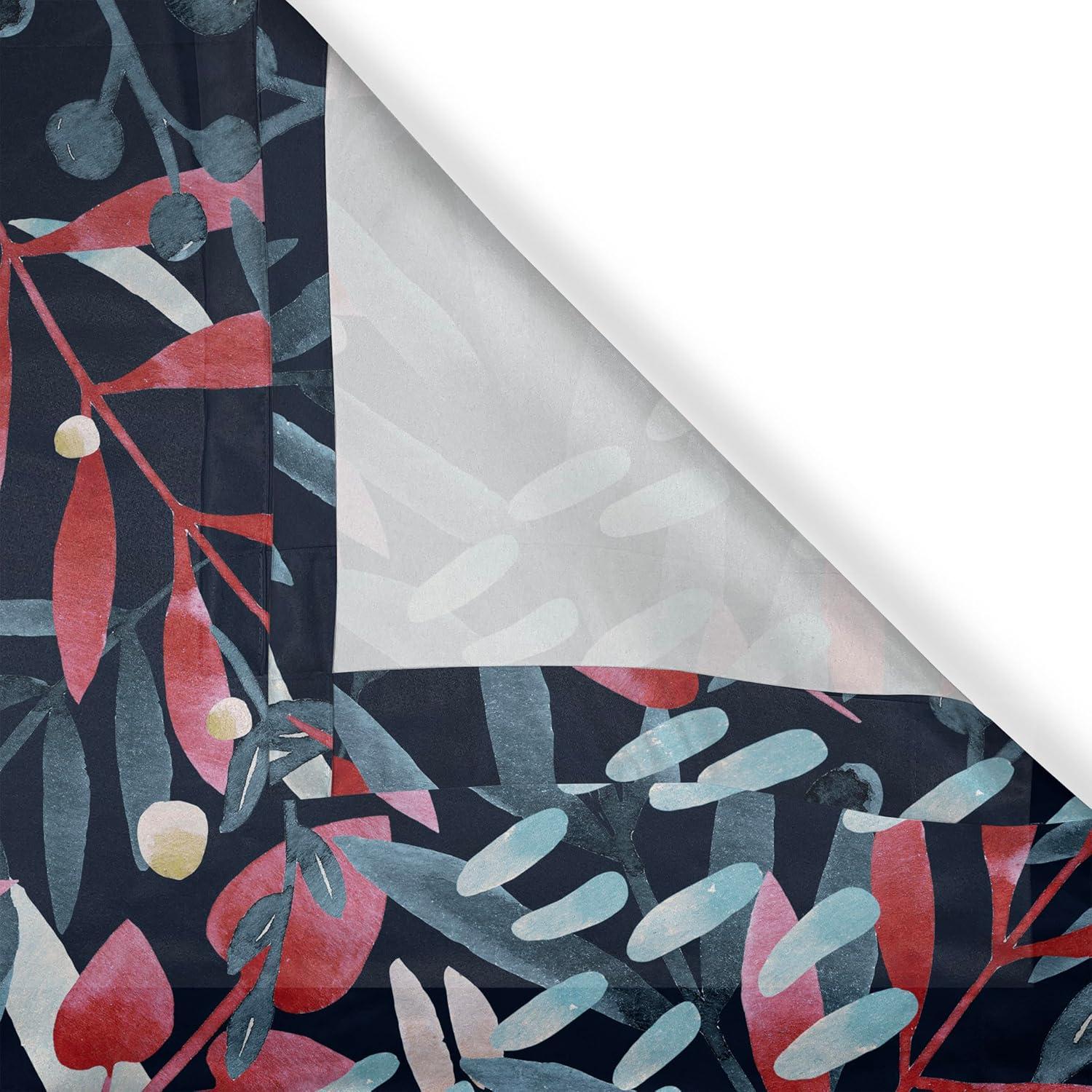 imageAmbesonne Floral Boho Grommet Curtain Simple Design Delicate Flower Silhouettes Neutral Colors Exotics Art Decorative 2Panel Window Drapes for Bedroom Living Room 50 x 108 Dark Indigo Pale BlueDark Coral Slate Blue