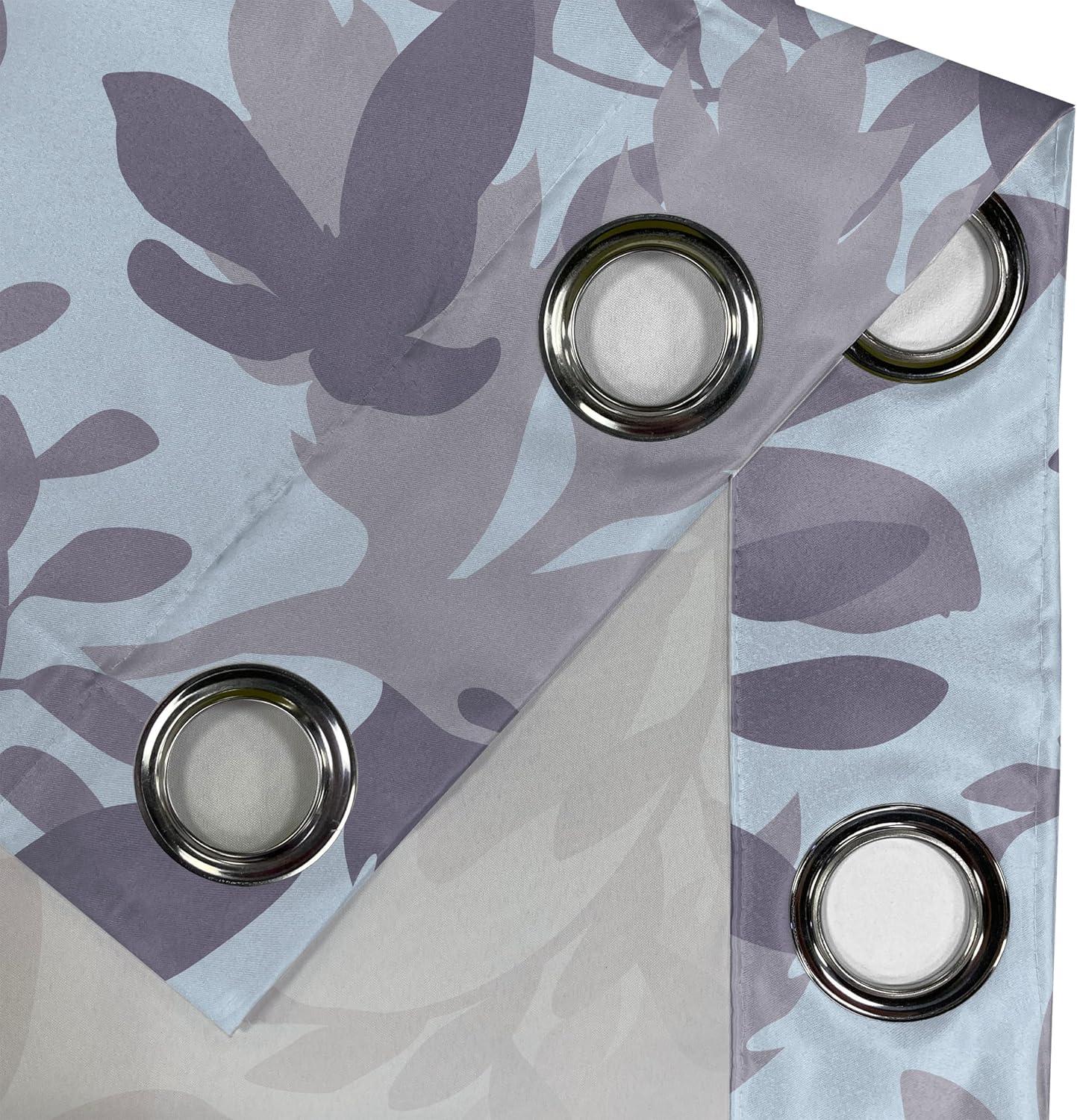 imageAmbesonne Floral Boho Grommet Curtain Simple Design Delicate Flower Silhouettes Neutral Colors Exotics Art Decorative 2Panel Window Drapes for Bedroom Living Room 50 x 108 Dark Indigo Pale BlueDark Indigo Pale Blue