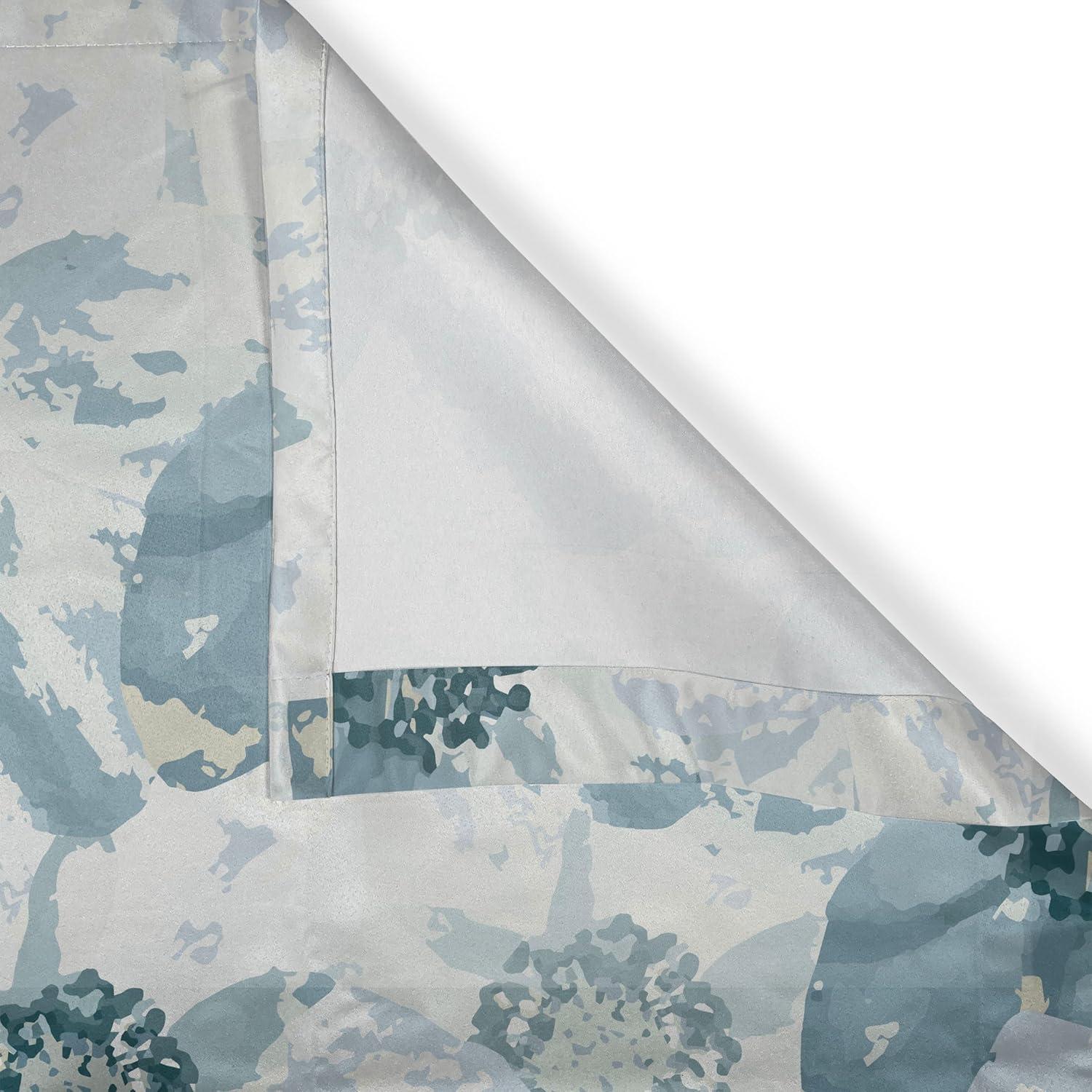 imageAmbesonne Floral Boho Grommet Curtain Simple Design Delicate Flower Silhouettes Neutral Colors Exotics Art Decorative 2Panel Window Drapes for Bedroom Living Room 50 x 108 Dark Indigo Pale BlueCadet Blue and Pale Grey