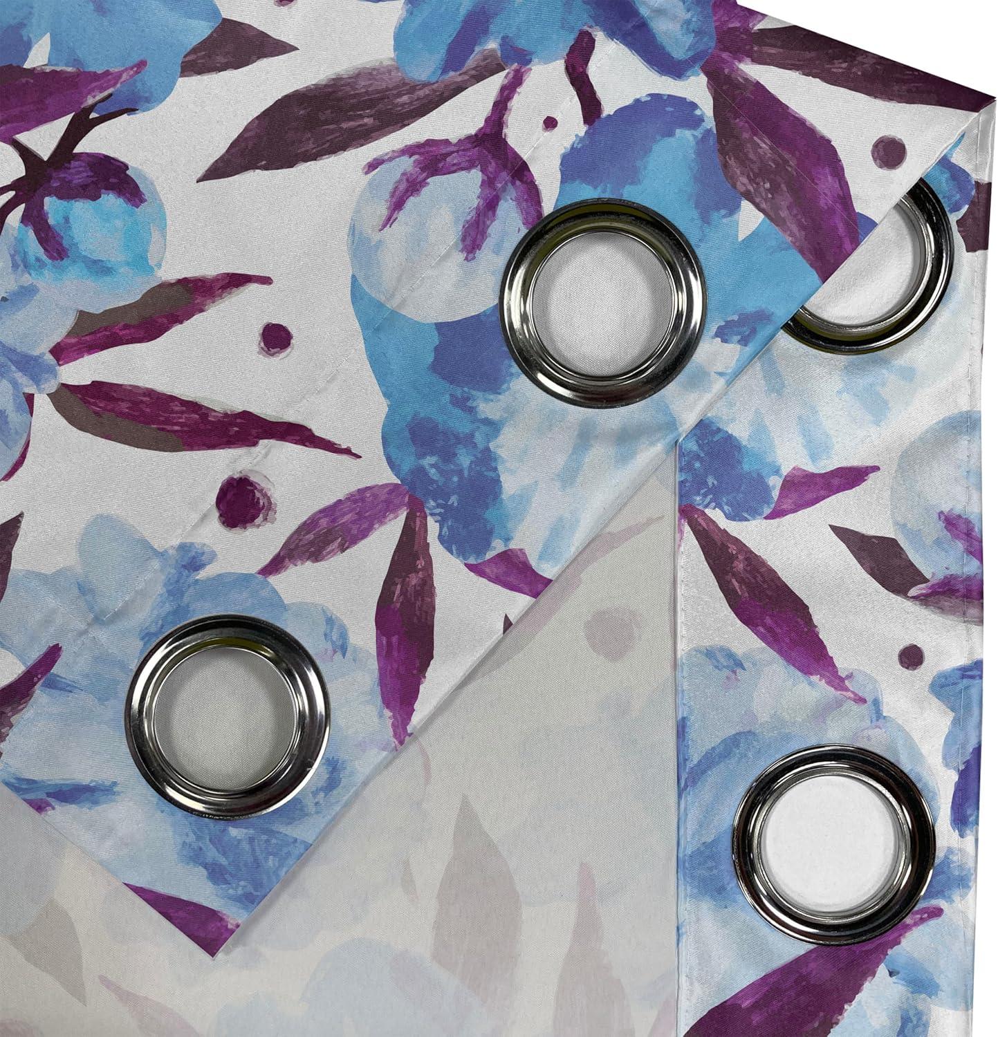 imageAmbesonne Floral Boho Grommet Curtain Simple Design Delicate Flower Silhouettes Neutral Colors Exotics Art Decorative 2Panel Window Drapes for Bedroom Living Room 50 x 108 Dark Indigo Pale BlueDeep Sky Blue Violet